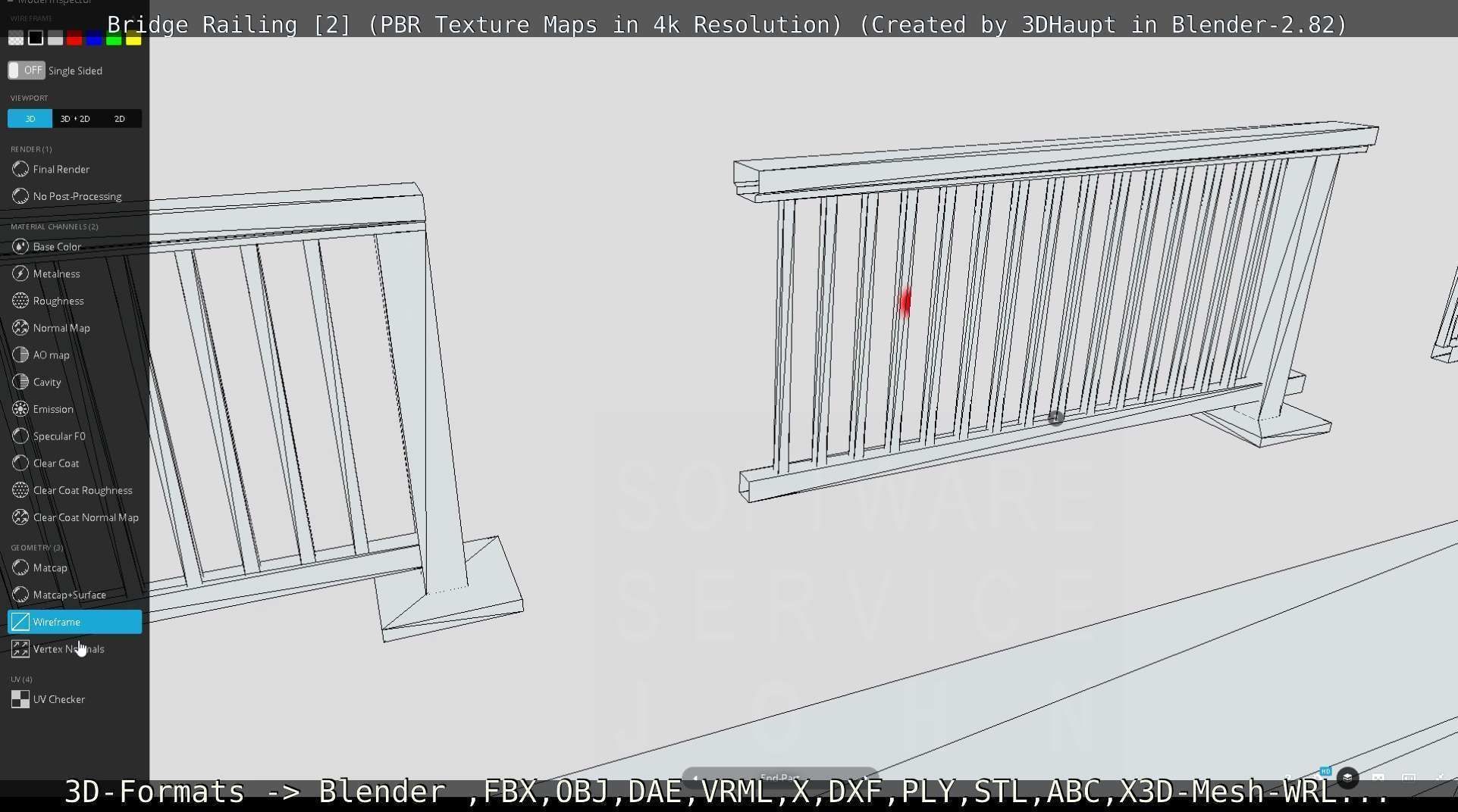 Bridge Railing Components 2 Low-poly 3D model_33