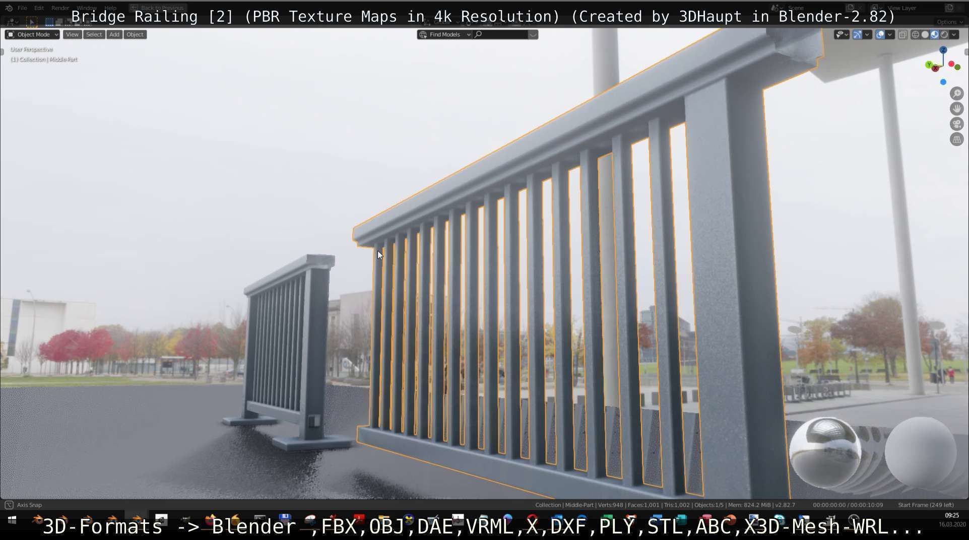 Bridge Railing Components 2 Low-poly 3D model_27