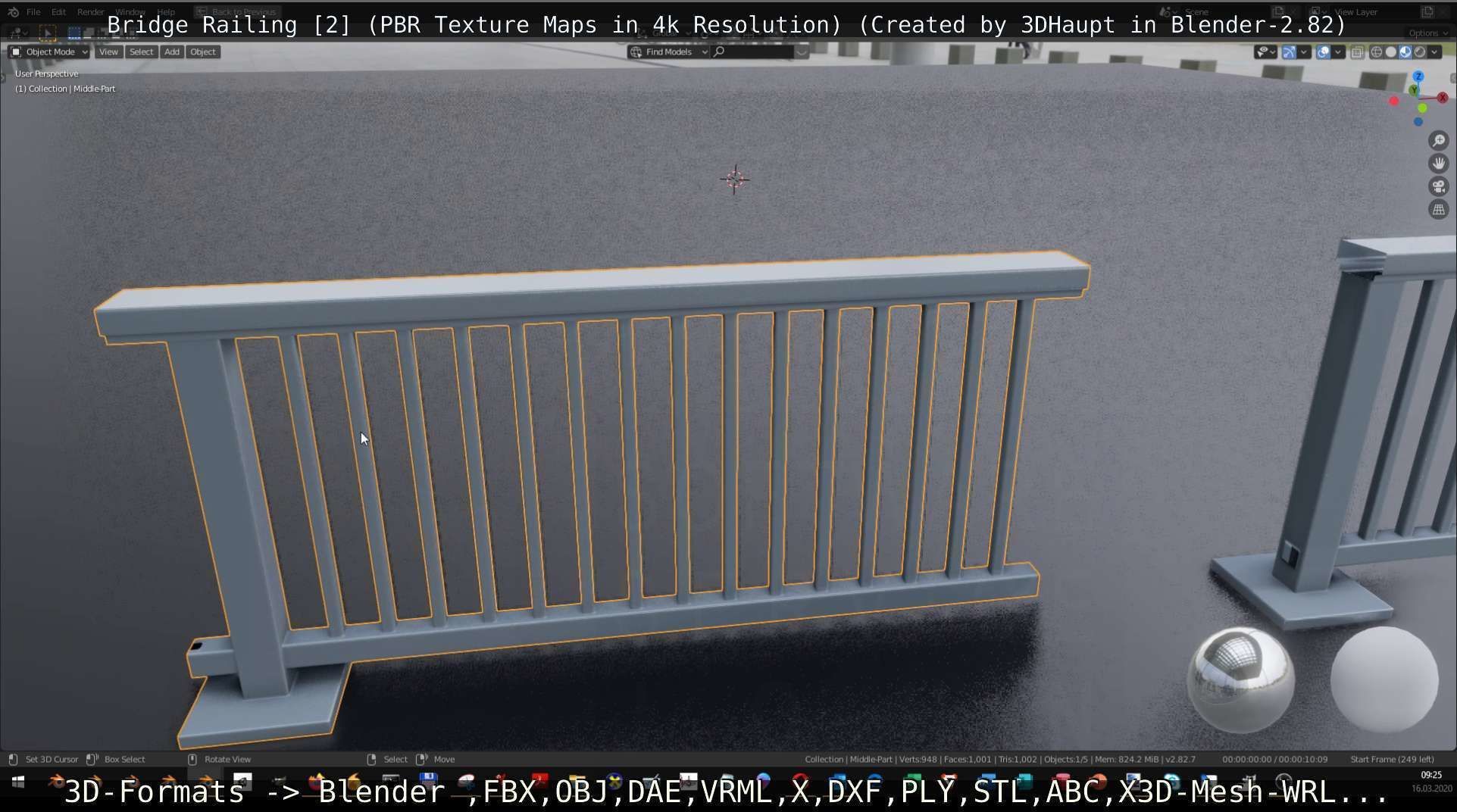 Bridge Railing Components 2 Low-poly 3D model_45