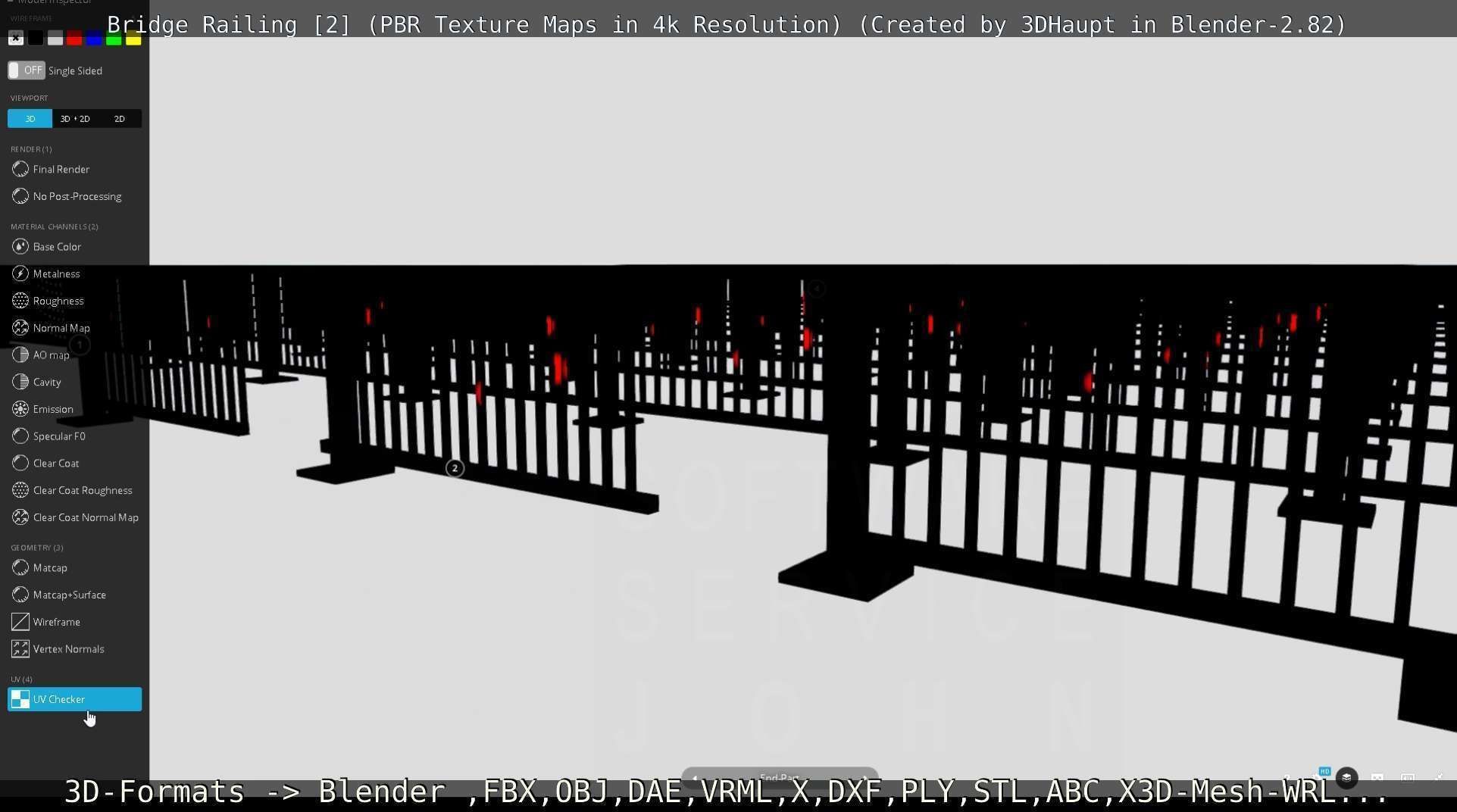 Bridge Railing Components 2 Low-poly 3D model_39