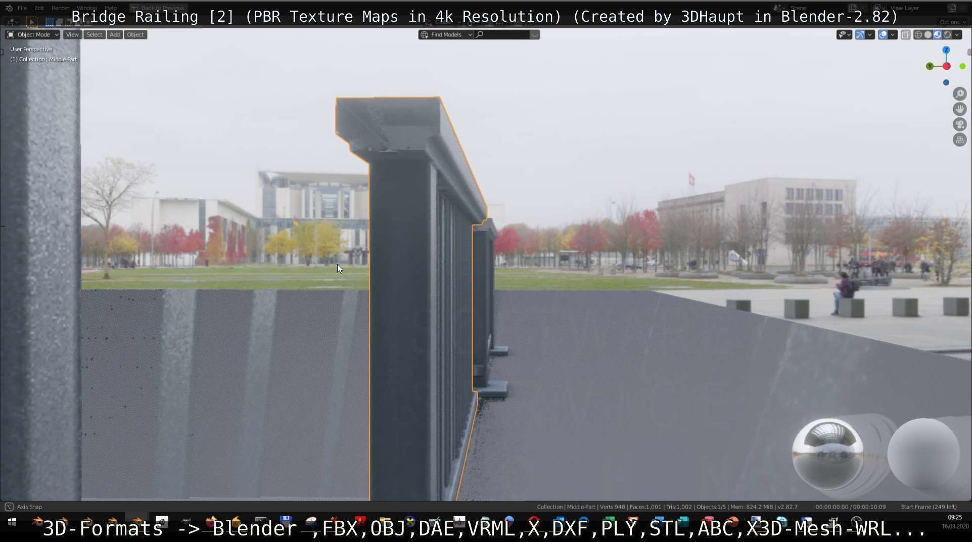 Bridge Railing Components 2 Low-poly 3D model_47