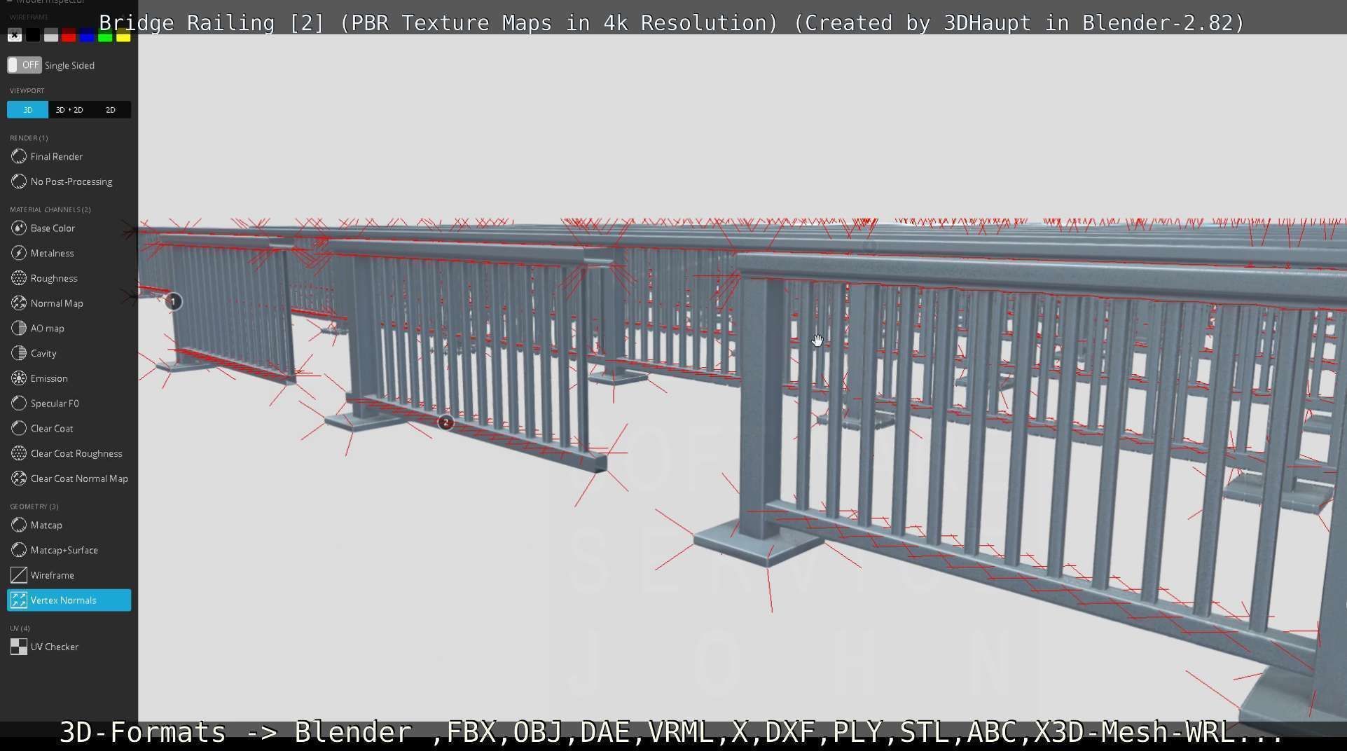 Bridge Railing Components 2 Low-poly 3D model_44