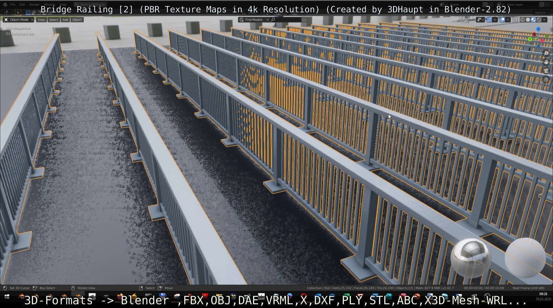 Bridge Railing Components 2 Low-poly 3D model_12