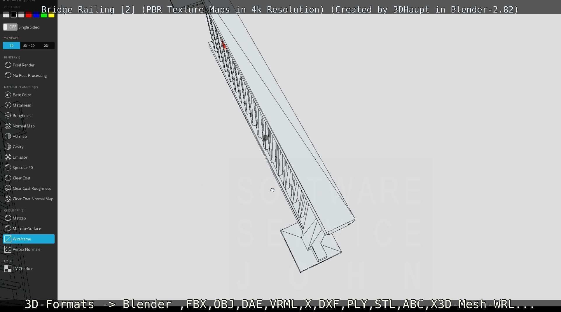 Bridge Railing Components 2 Low-poly 3D model_37