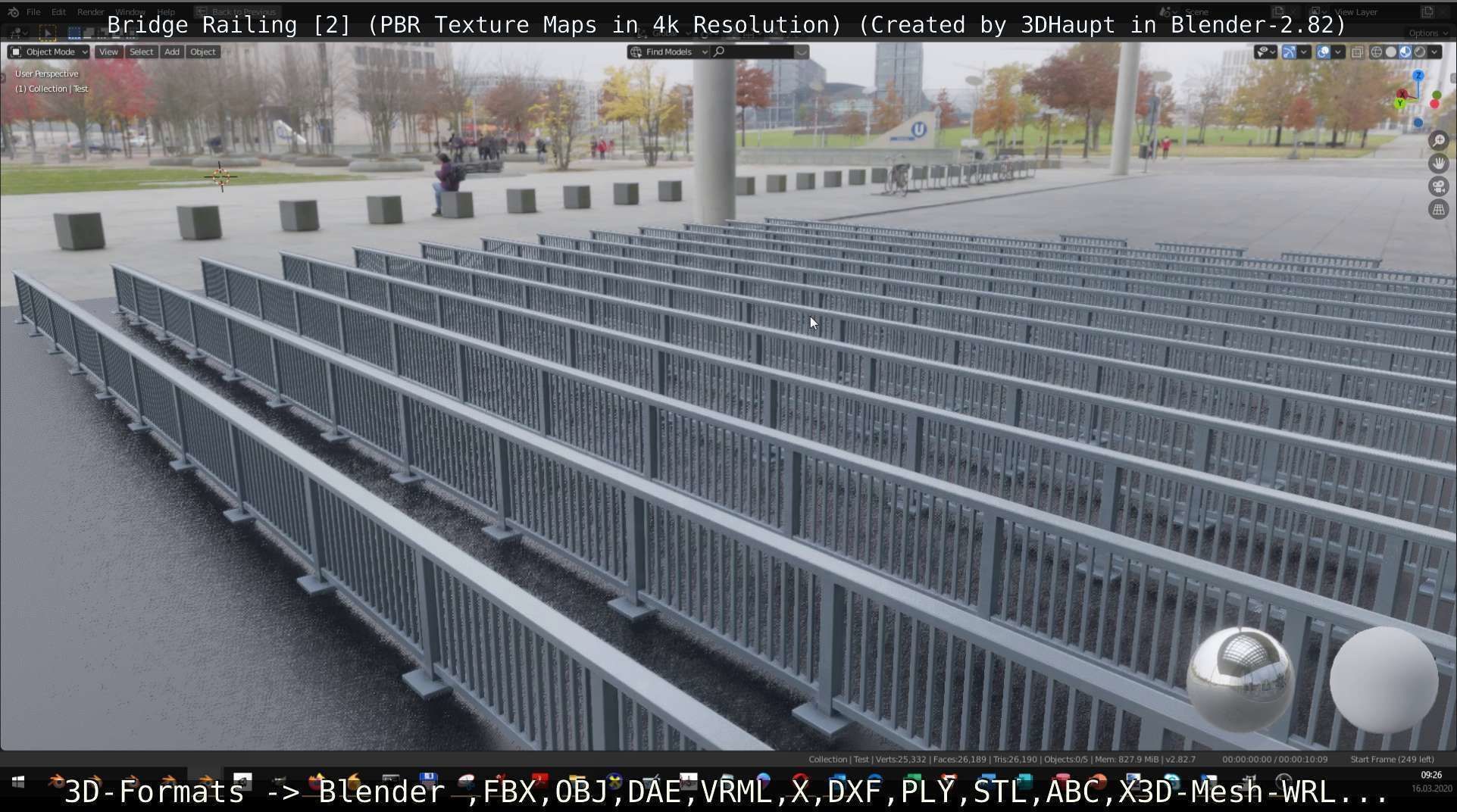 Bridge Railing Components 2 Low-poly 3D model_3