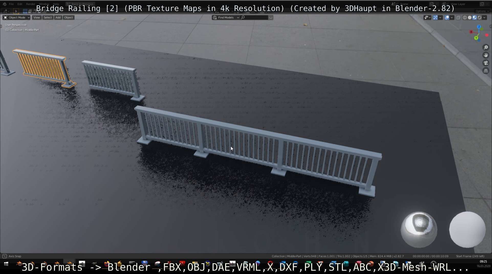 Bridge Railing Components 2 Low-poly 3D model_59