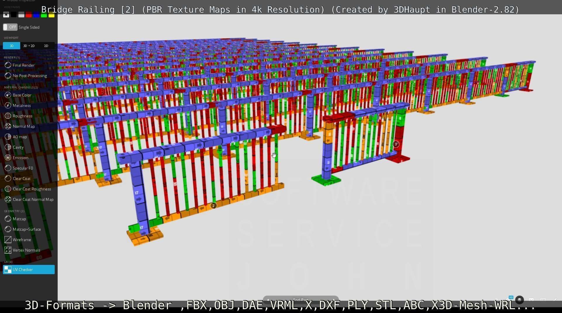 Bridge Railing Components 2 Low-poly 3D model_22