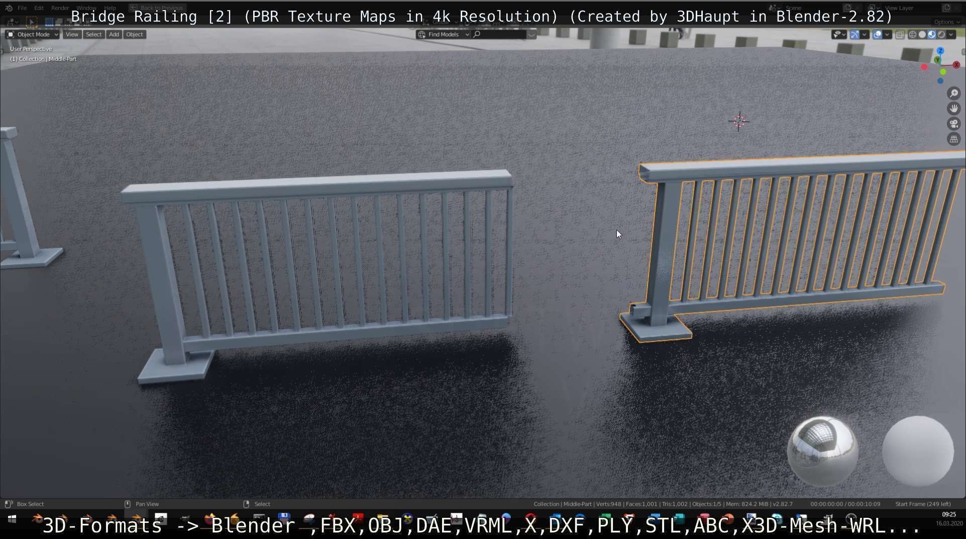 Bridge Railing Components 2 Low-poly 3D model_5