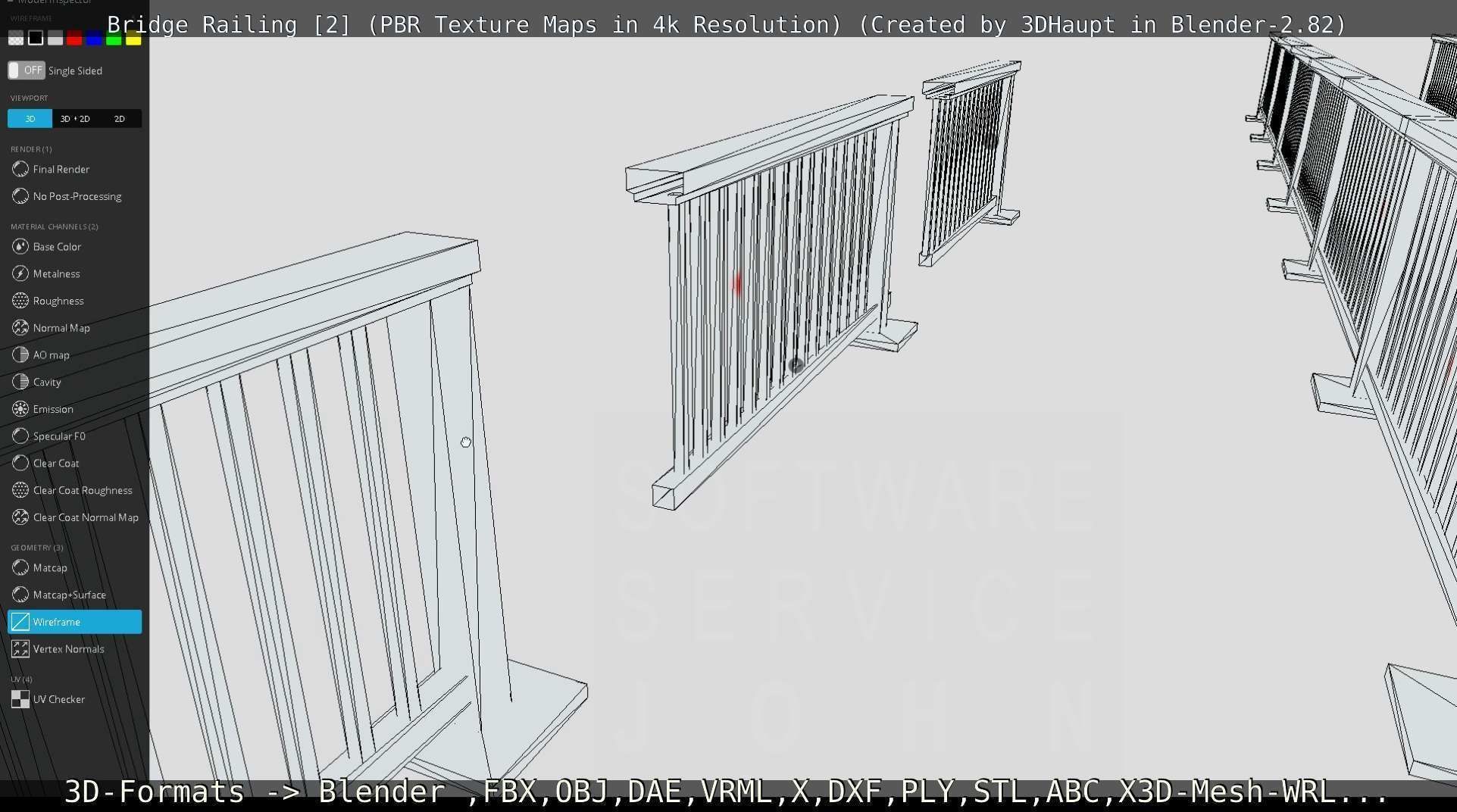Bridge Railing Components 2 Low-poly 3D model_42