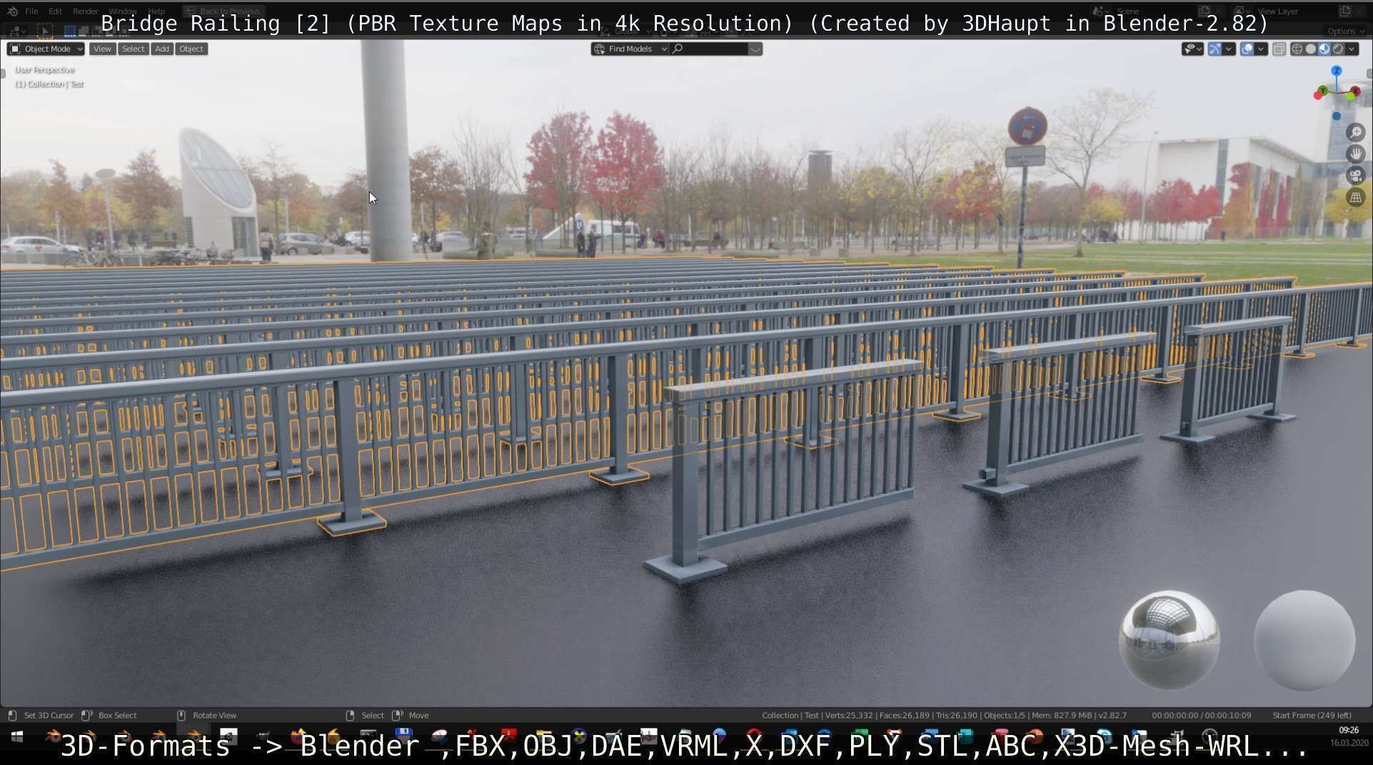 Bridge Railing Components 2 Low-poly 3D model_129