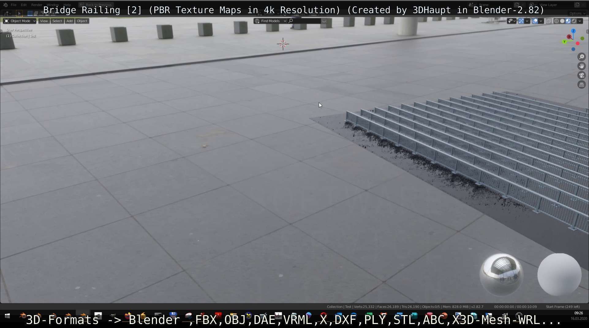 Bridge Railing Components 2 Low-poly 3D model_130