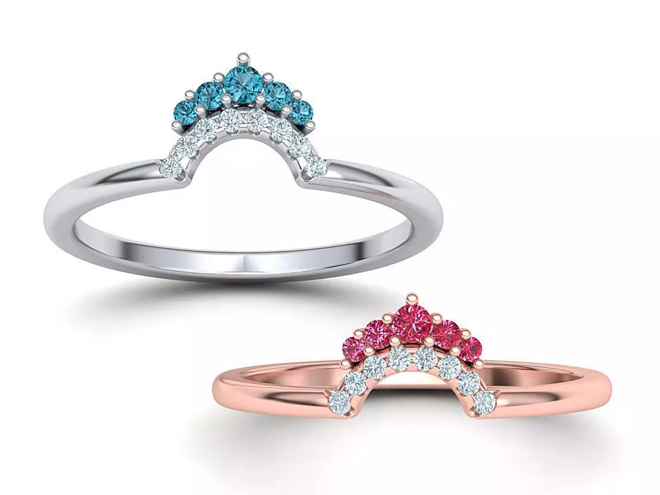 Match Band ring Rounded band ring Own design  3D print model_0