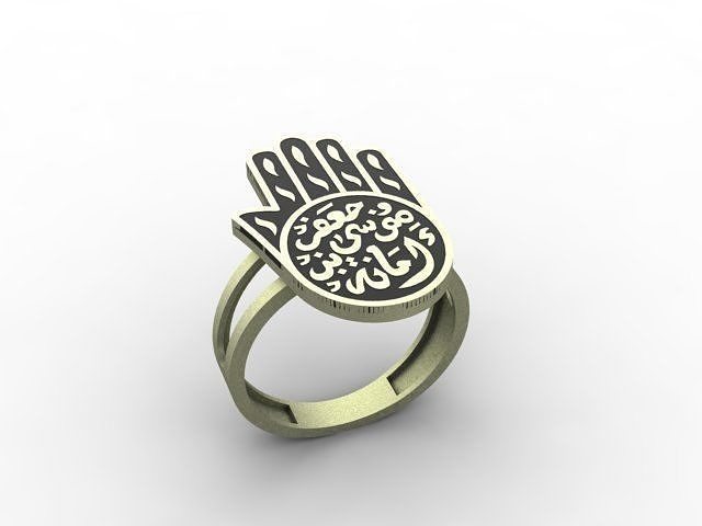 Arabic Gold Ring 3D print model