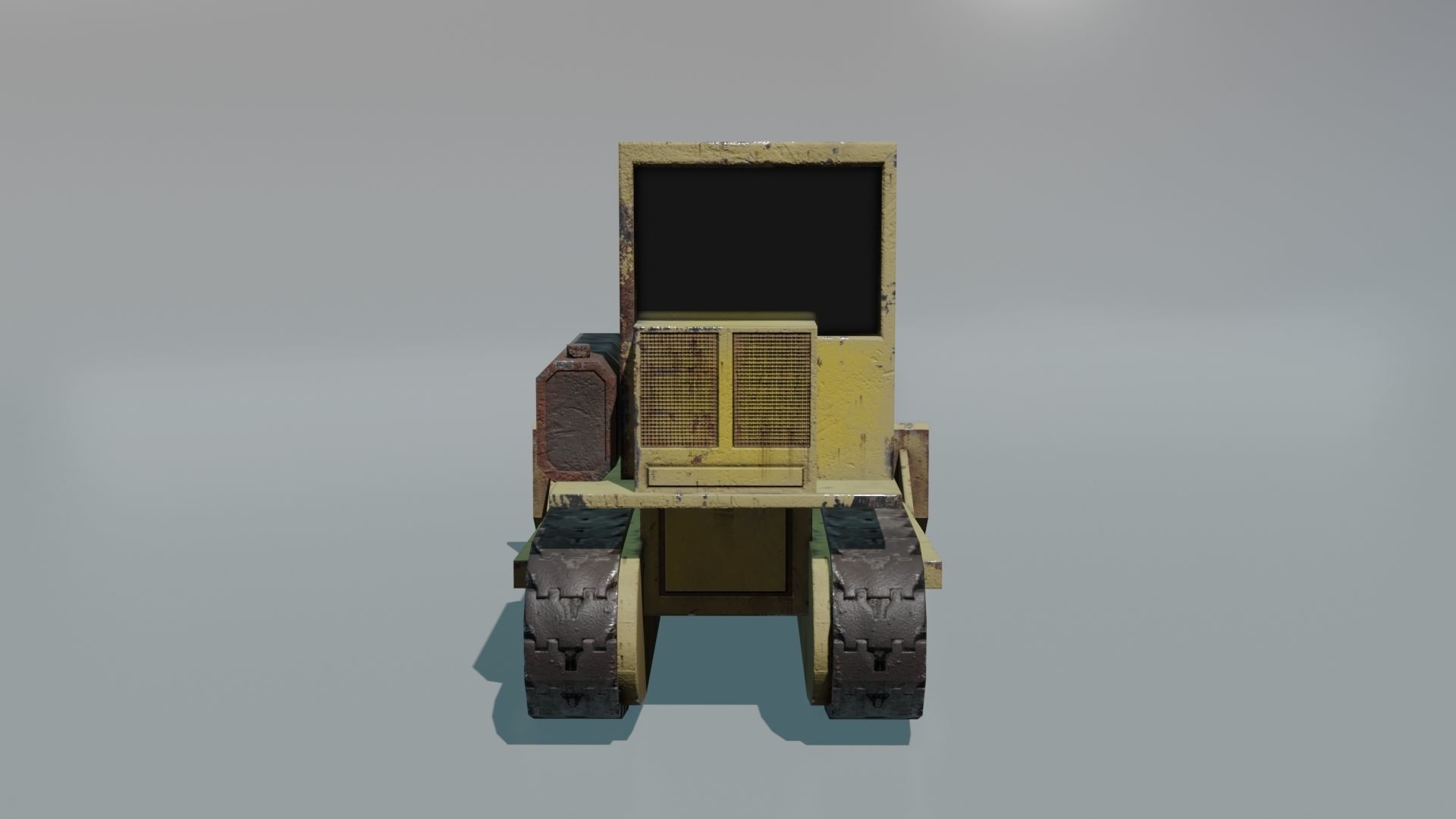 Bulldozer Low-poly 3D model_5