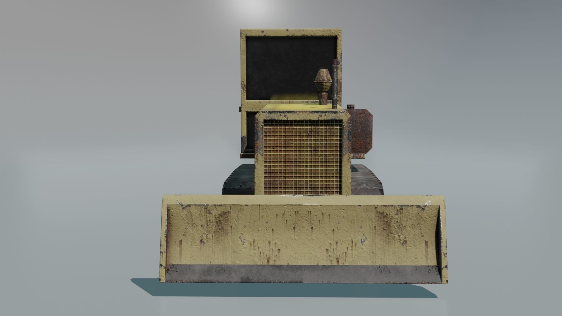 Bulldozer Low-poly 3D model_11