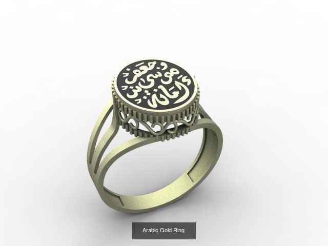 Arabic Gold Ring 3D Model Collection_6