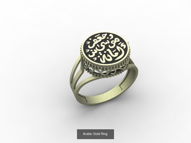 Arabic Gold Ring 3D Model Collection_2