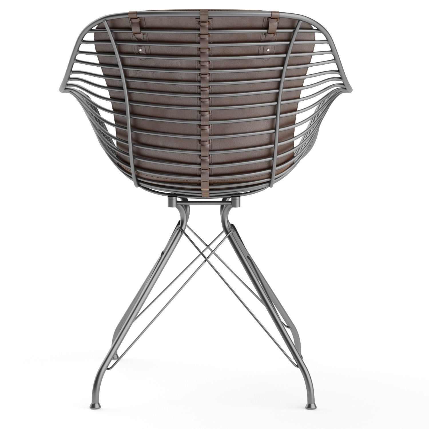 Wire dining chair 3D model_5