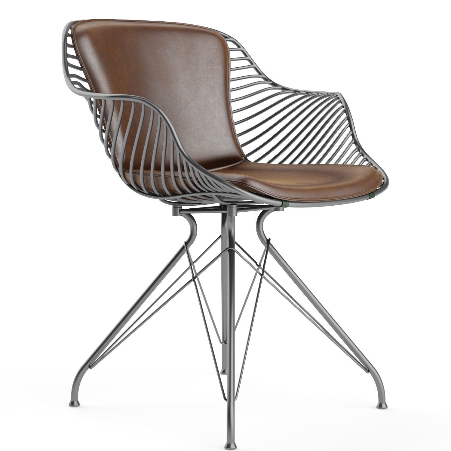 Wire dining chair 3D model_8