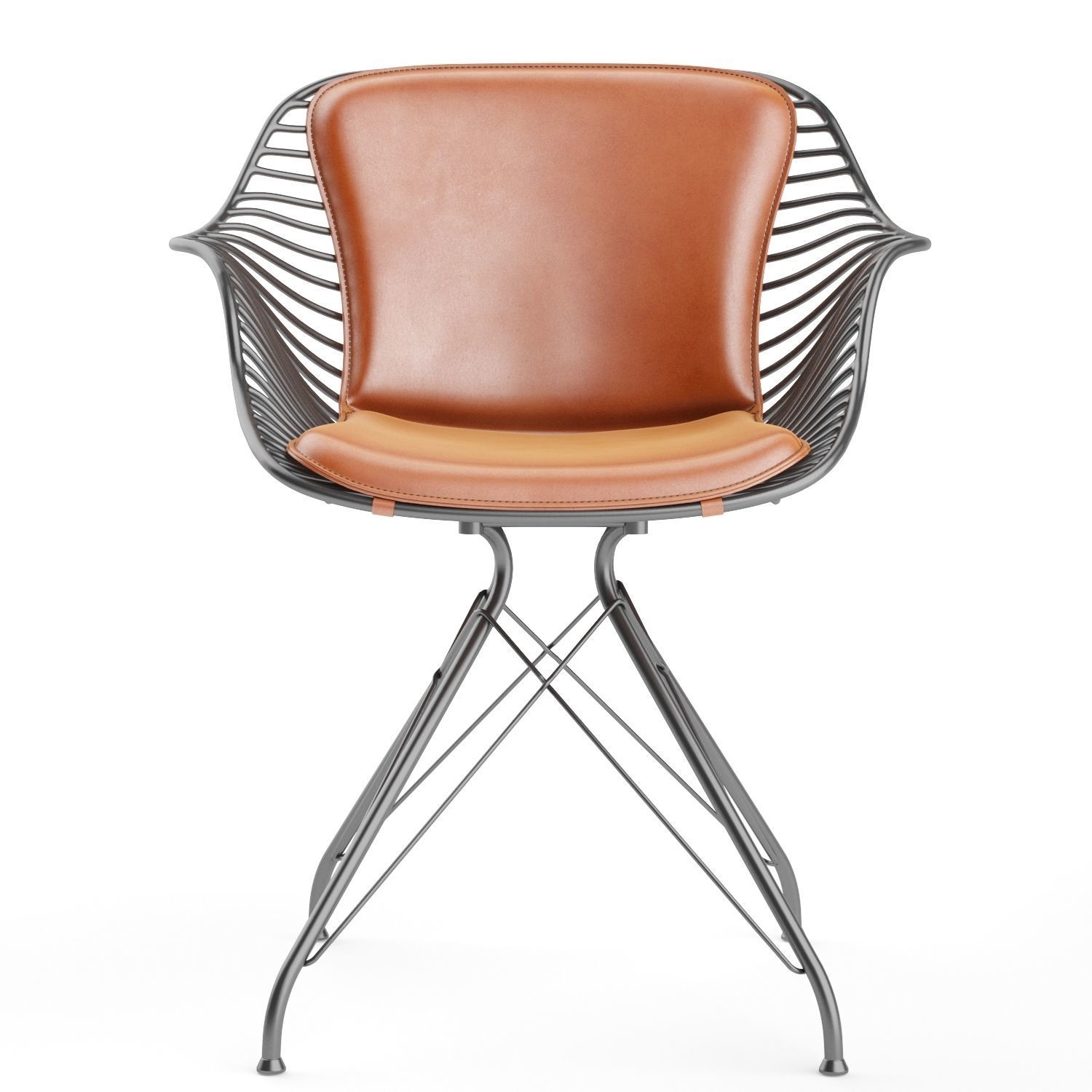 Wire dining chair 3D model_7