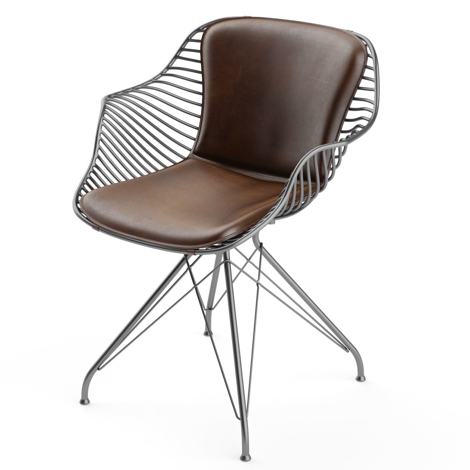 Wire dining chair 3D model_9