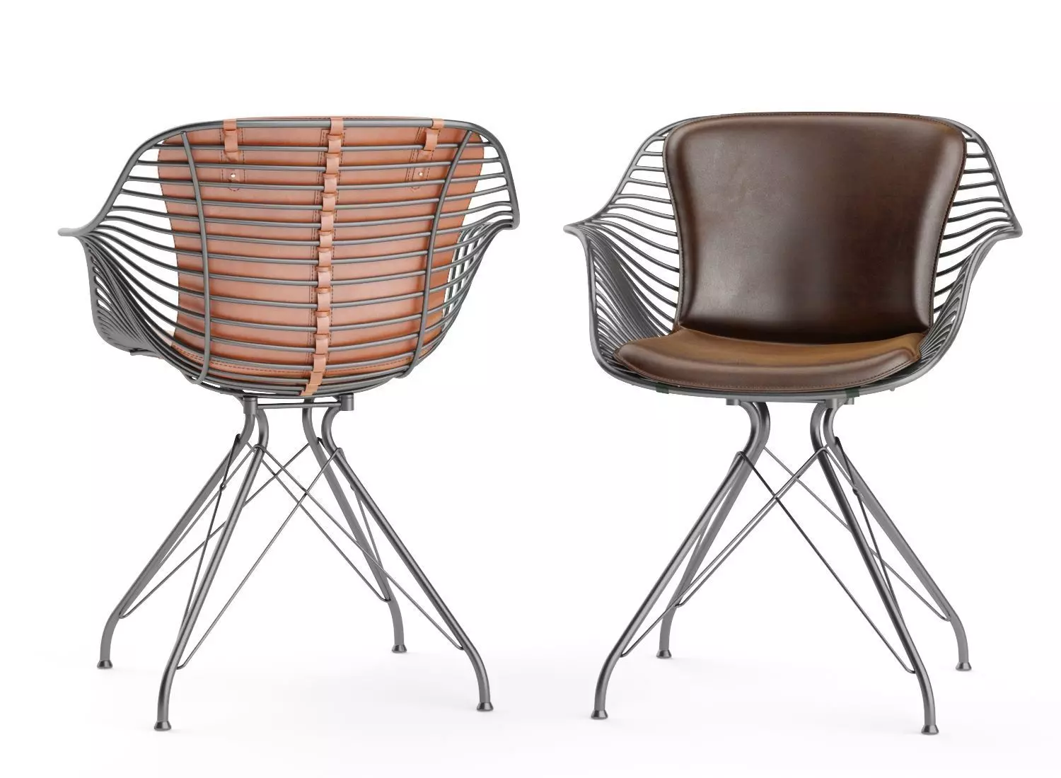 Wire dining chair 3D model_0