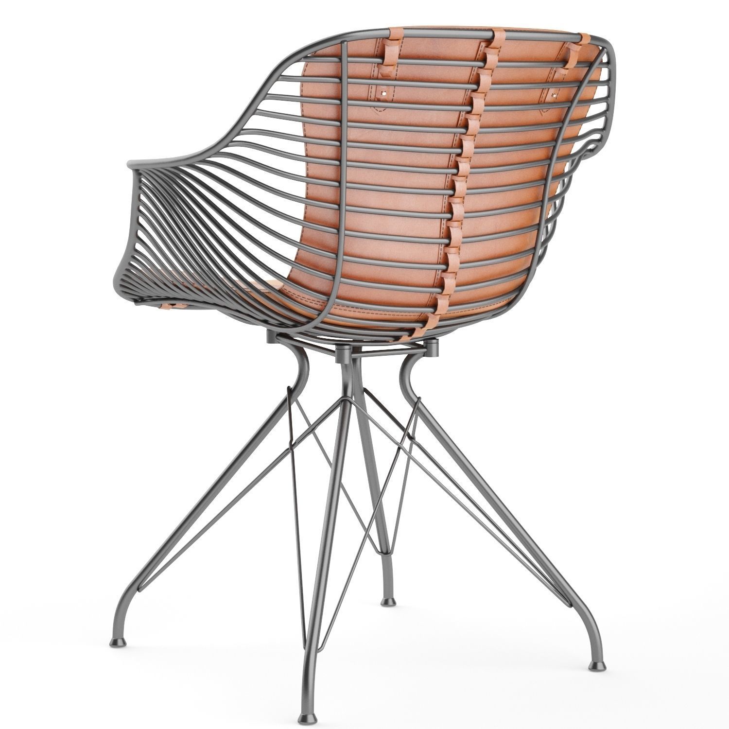 Wire dining chair 3D model_6