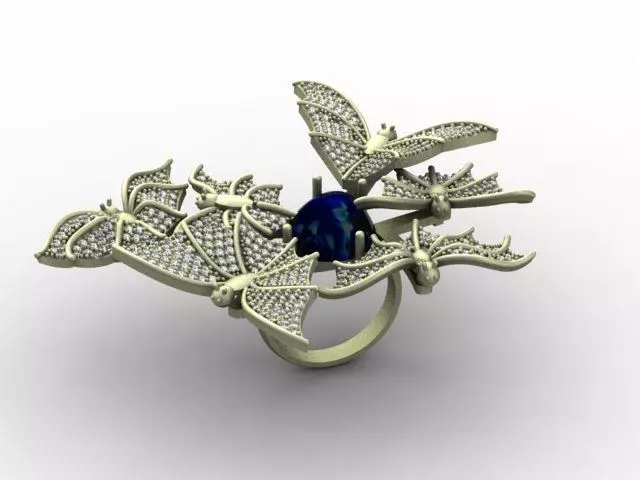 Bat ring 3D print model_0
