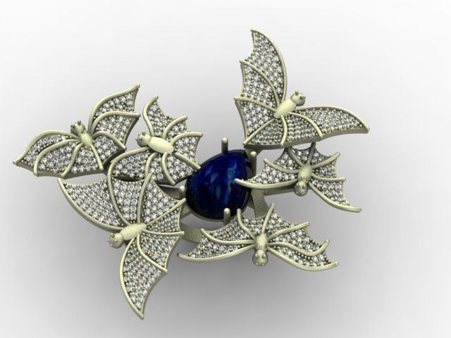 Bat ring 3D print model_2