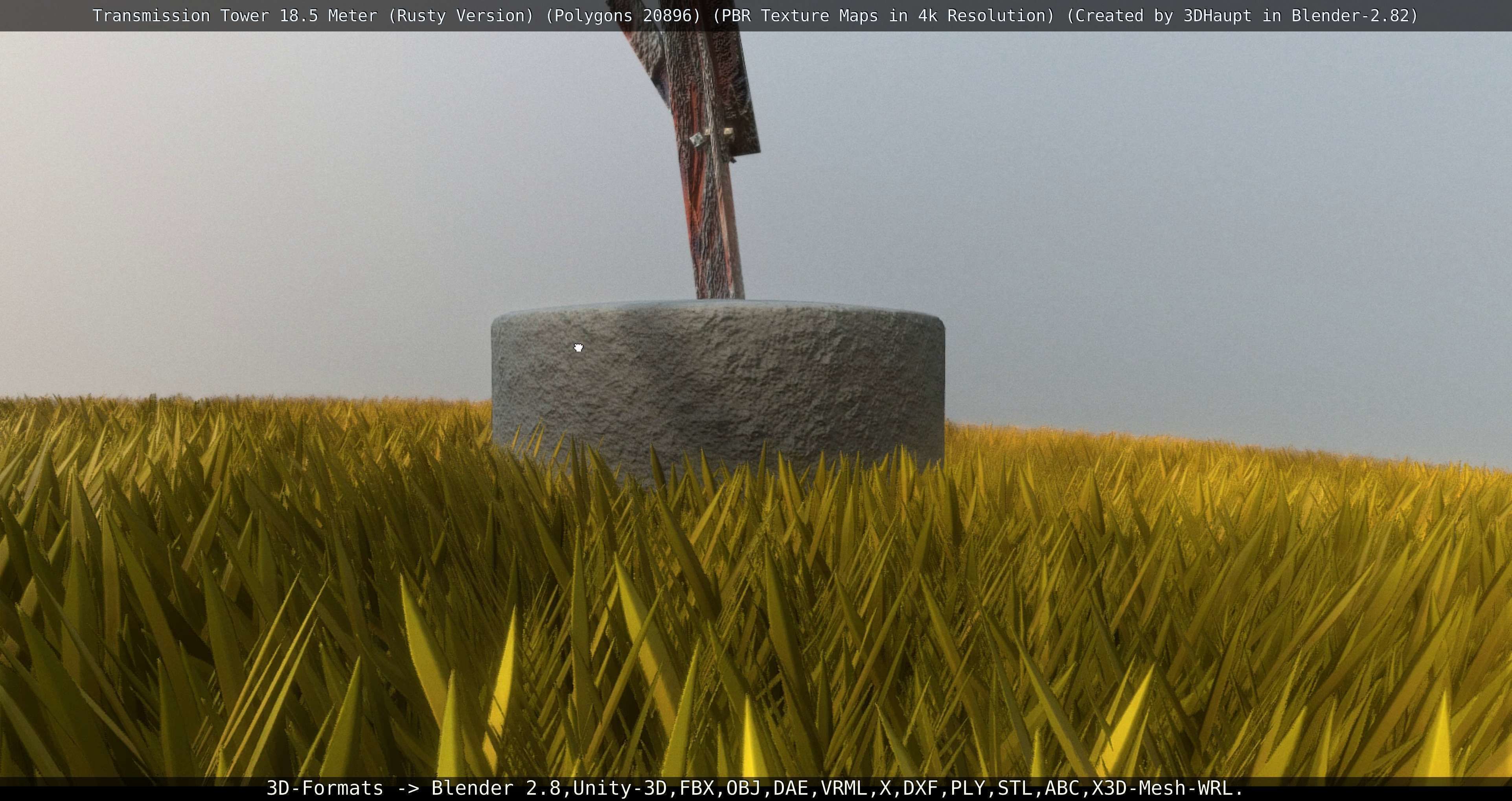 Transmission Tower 18 Meter Rusty Version Low-poly 3D model_54