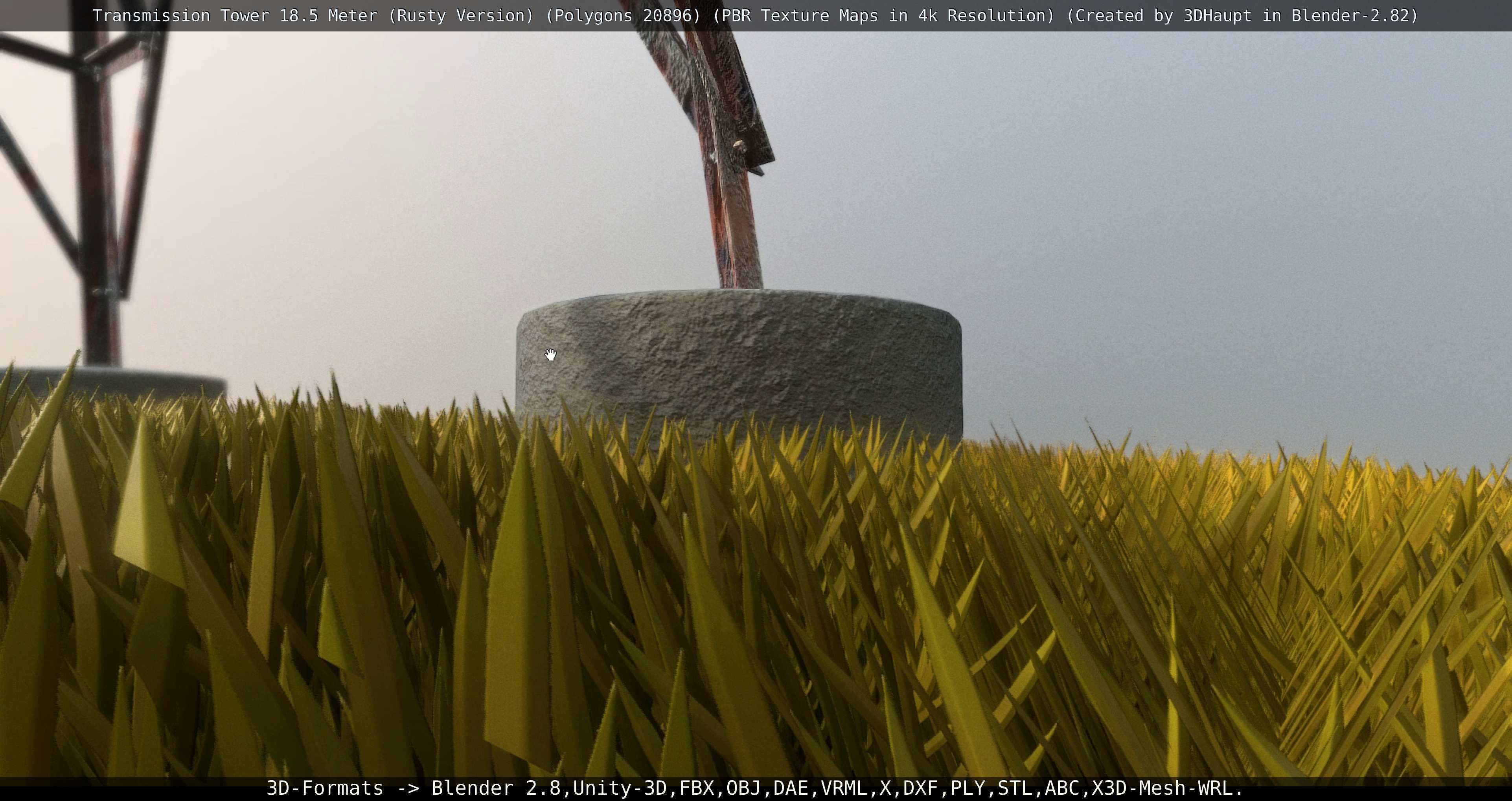 Transmission Tower 18 Meter Rusty Version Low-poly 3D model_55