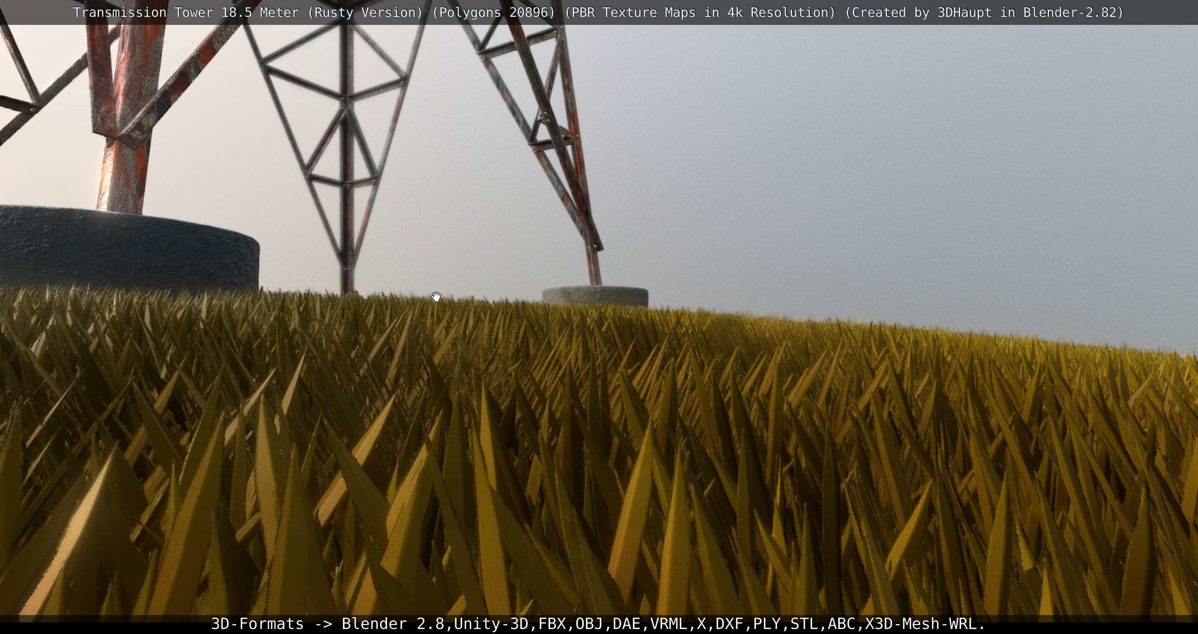 Transmission Tower 18 Meter Rusty Version Low-poly 3D model_57