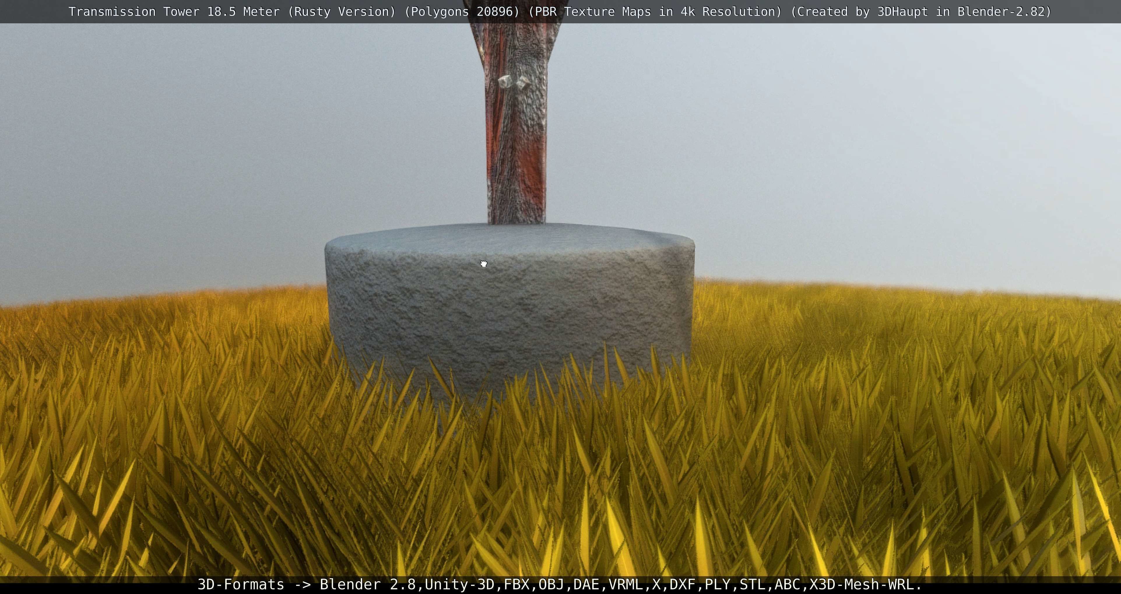 Transmission Tower 18 Meter Rusty Version Low-poly 3D model_53