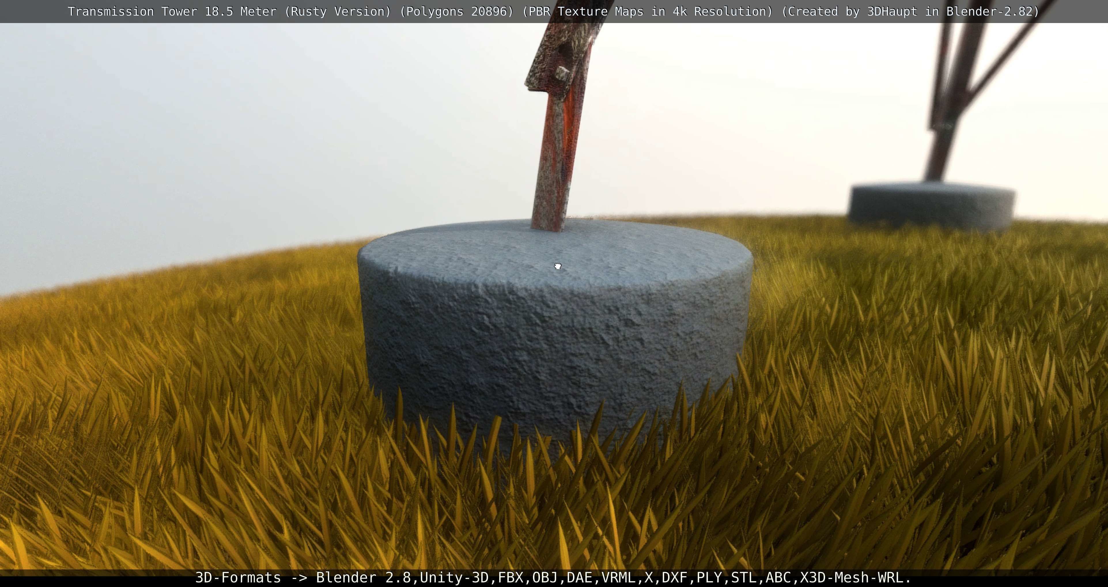 Transmission Tower 18 Meter Rusty Version Low-poly 3D model_52