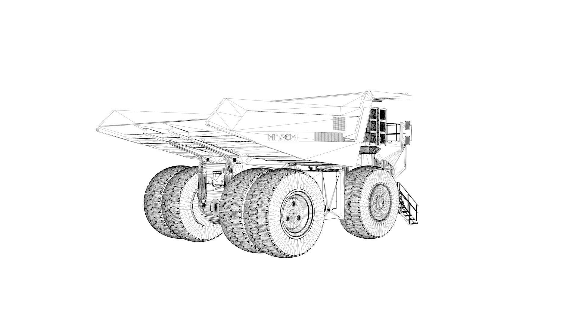 Rigged Hitachi Construction Machinery EH5000AC-3 Haul Truck 3D