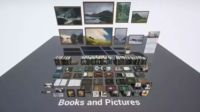 Post Soviet Books Pictures UE4 Low-poly 3D model