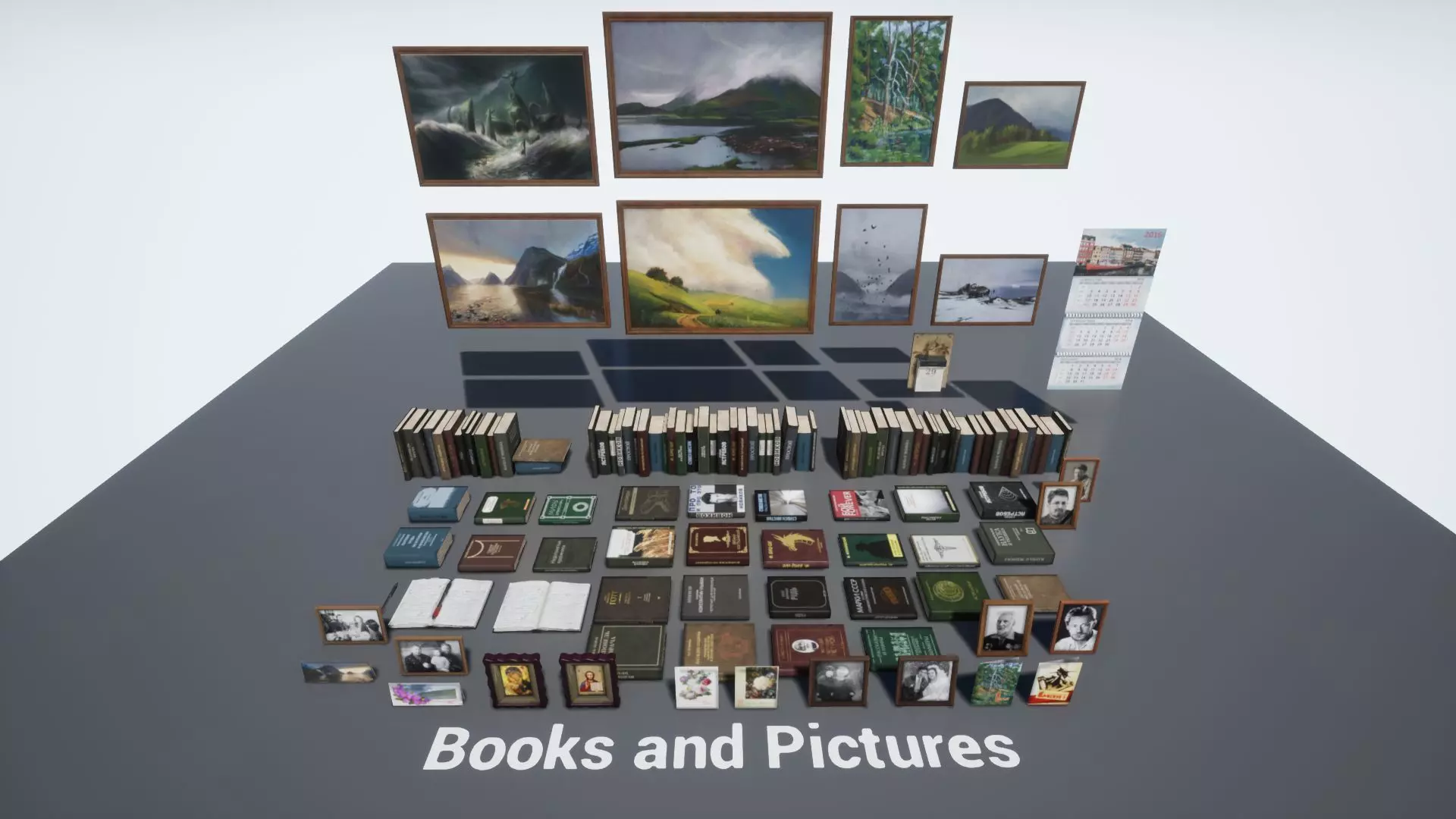 Post Soviet Books Pictures UE4 Low-poly 3D model