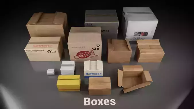 Post Soviet Boxes UE4 Low-poly 3D model