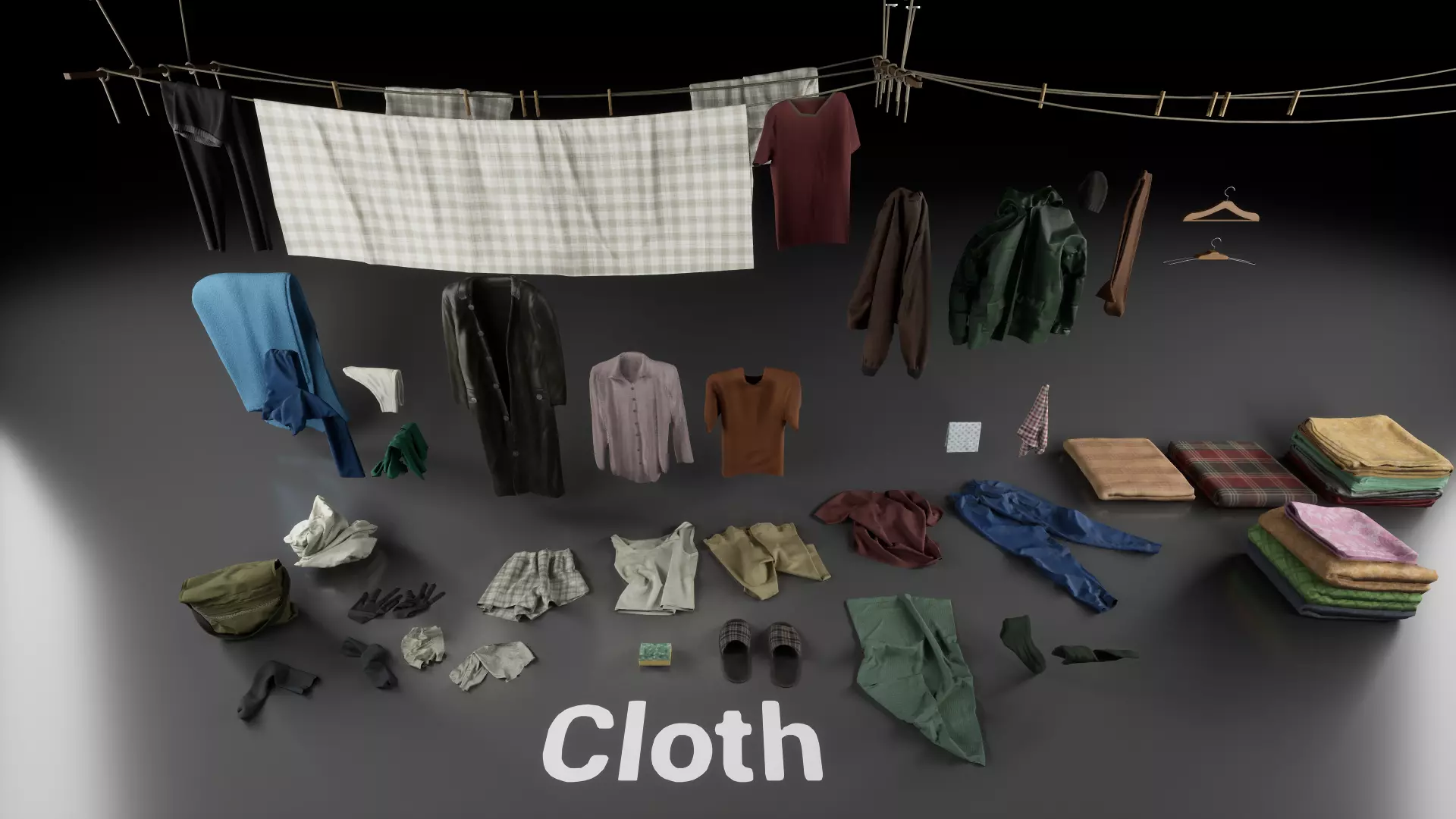 Post Soviet Cloth UE4 Low-poly 3D model_0