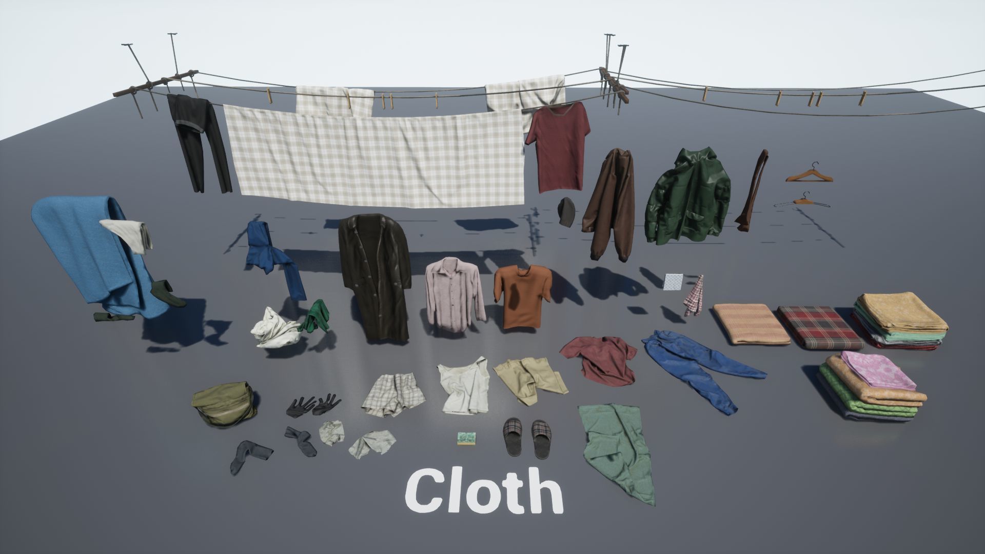 Post Soviet Cloth UE4 Low-poly 3D model_5