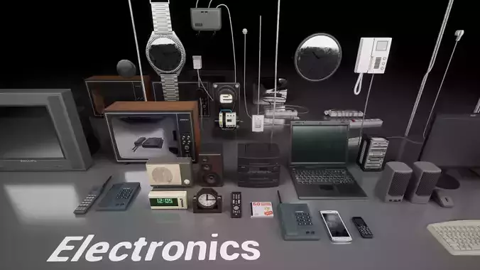 Post Soviet Electronics UE4 Low-poly 3D model