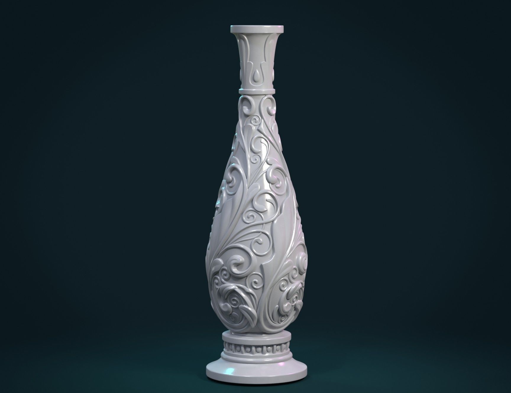 Scrollwork Vase 3D print model_4