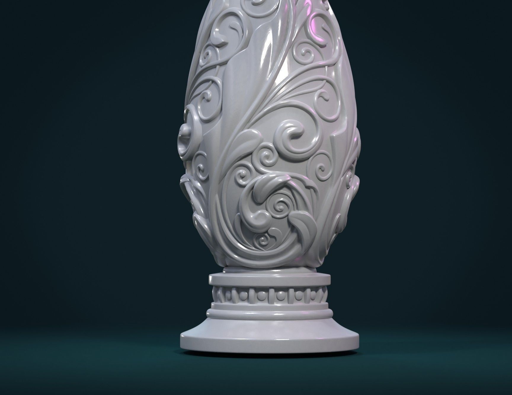 Scrollwork Vase 3D print model_5