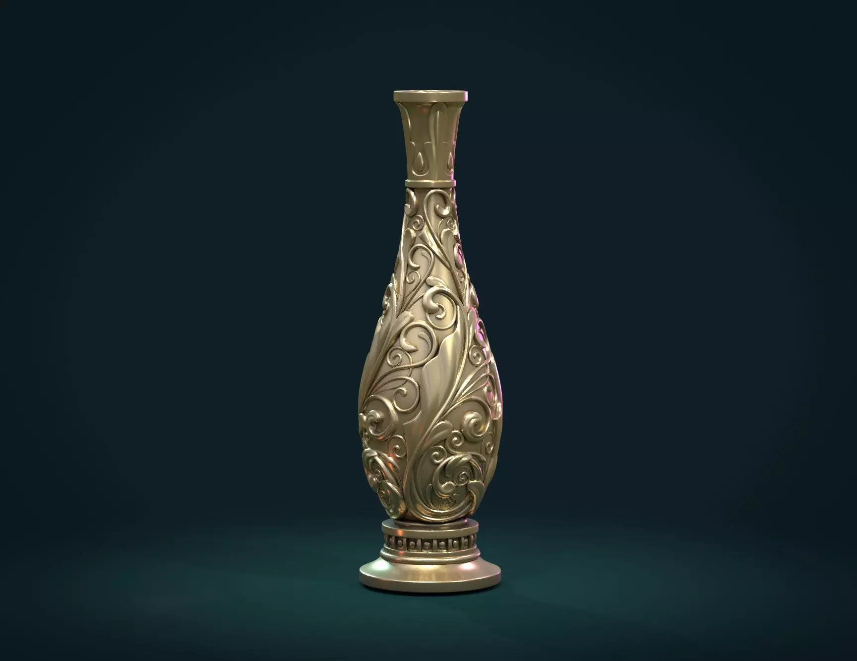 Scrollwork Vase 3D print model_0