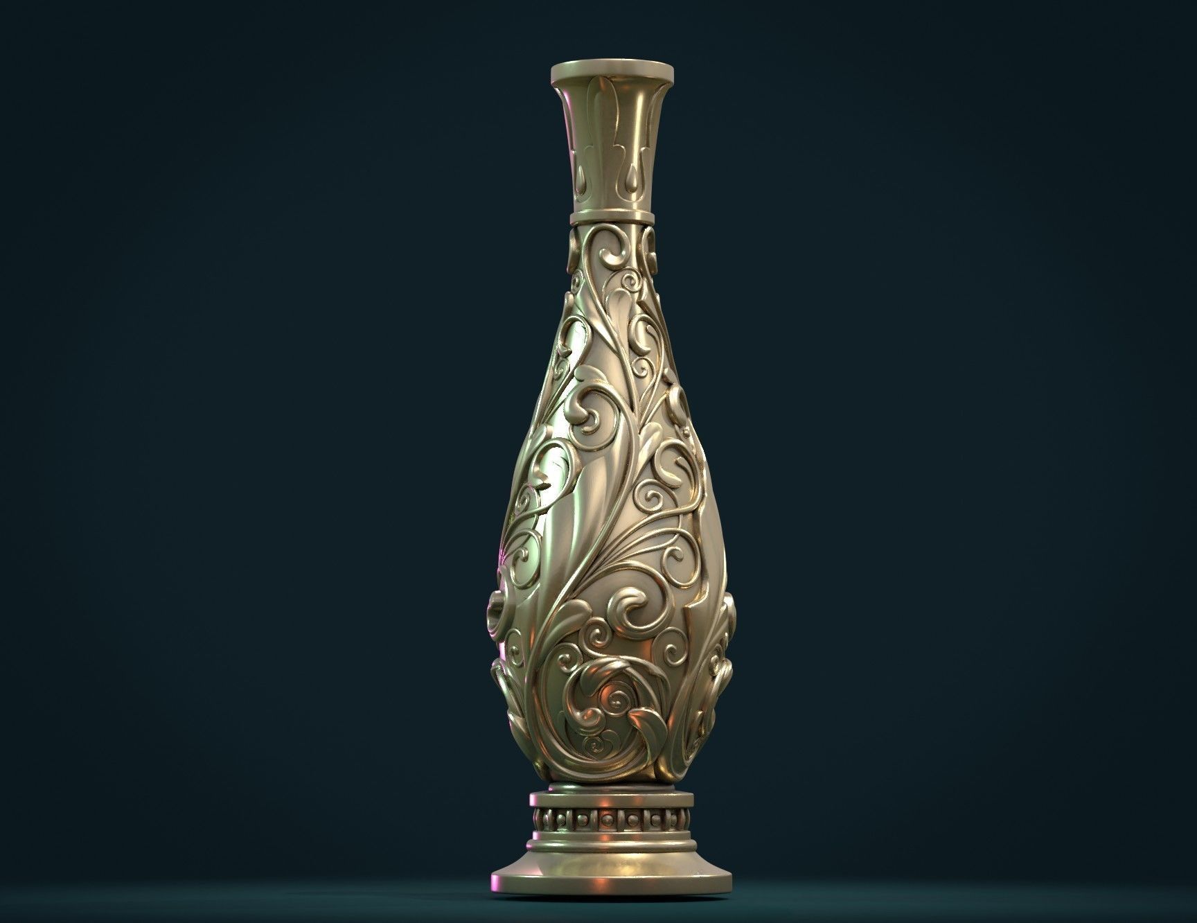 Scrollwork Vase 3D print model_3