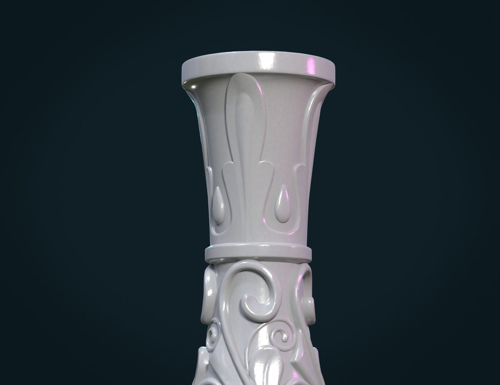 Scrollwork Vase 3D print model_7