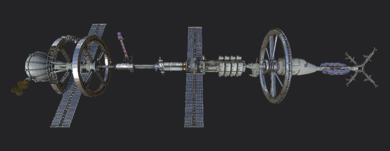 Space Station PBR-Gameready Low-poly 3D model_11