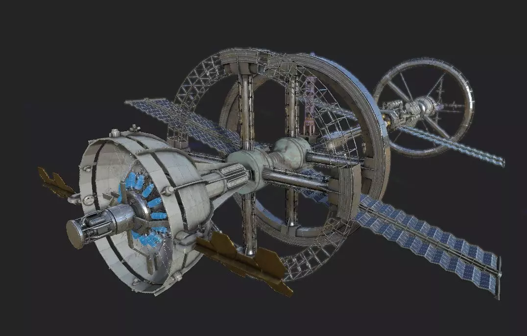 Space Station PBR-Gameready Low-poly 3D model_0