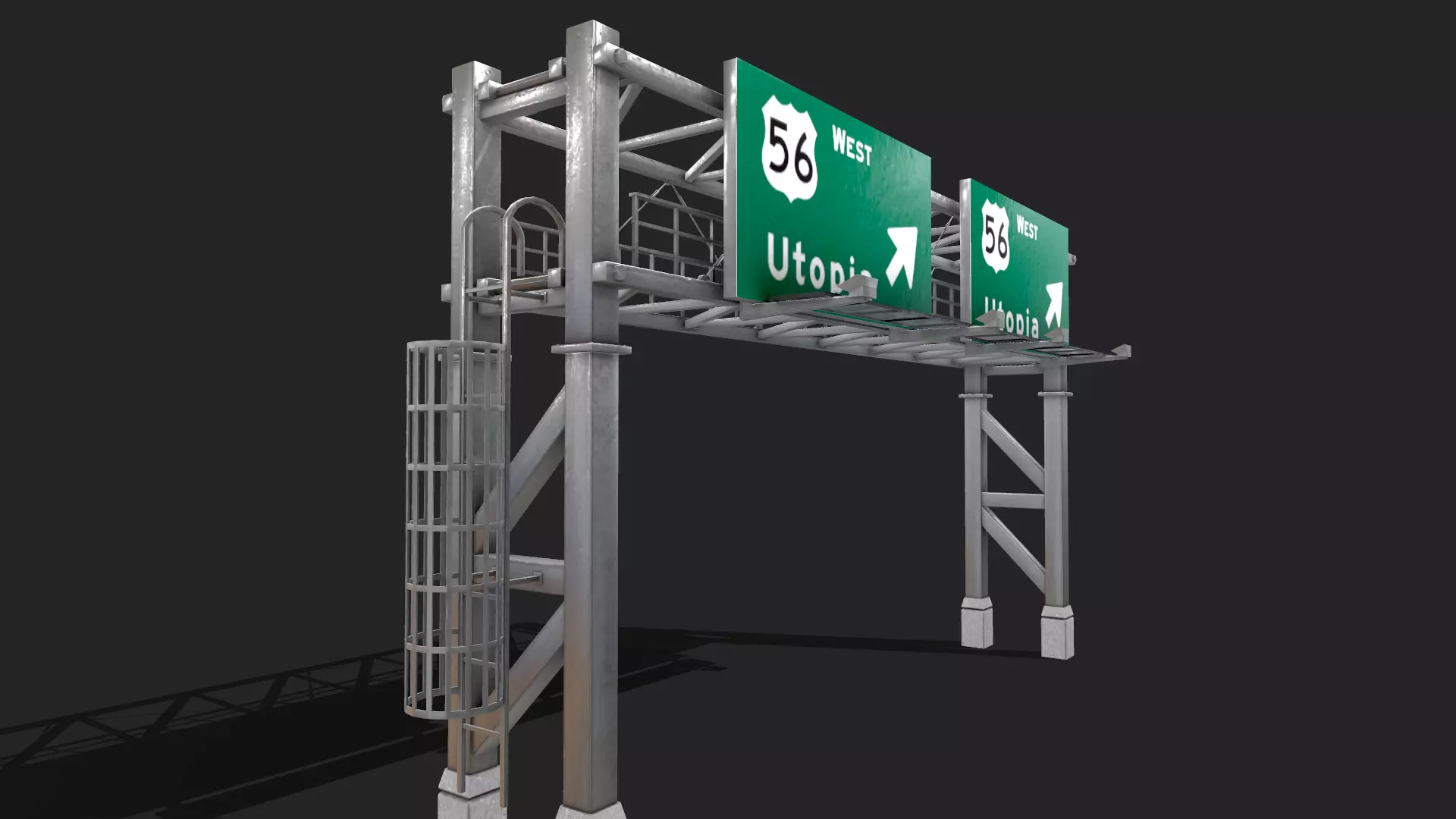 Gantry Sign 3D model_0