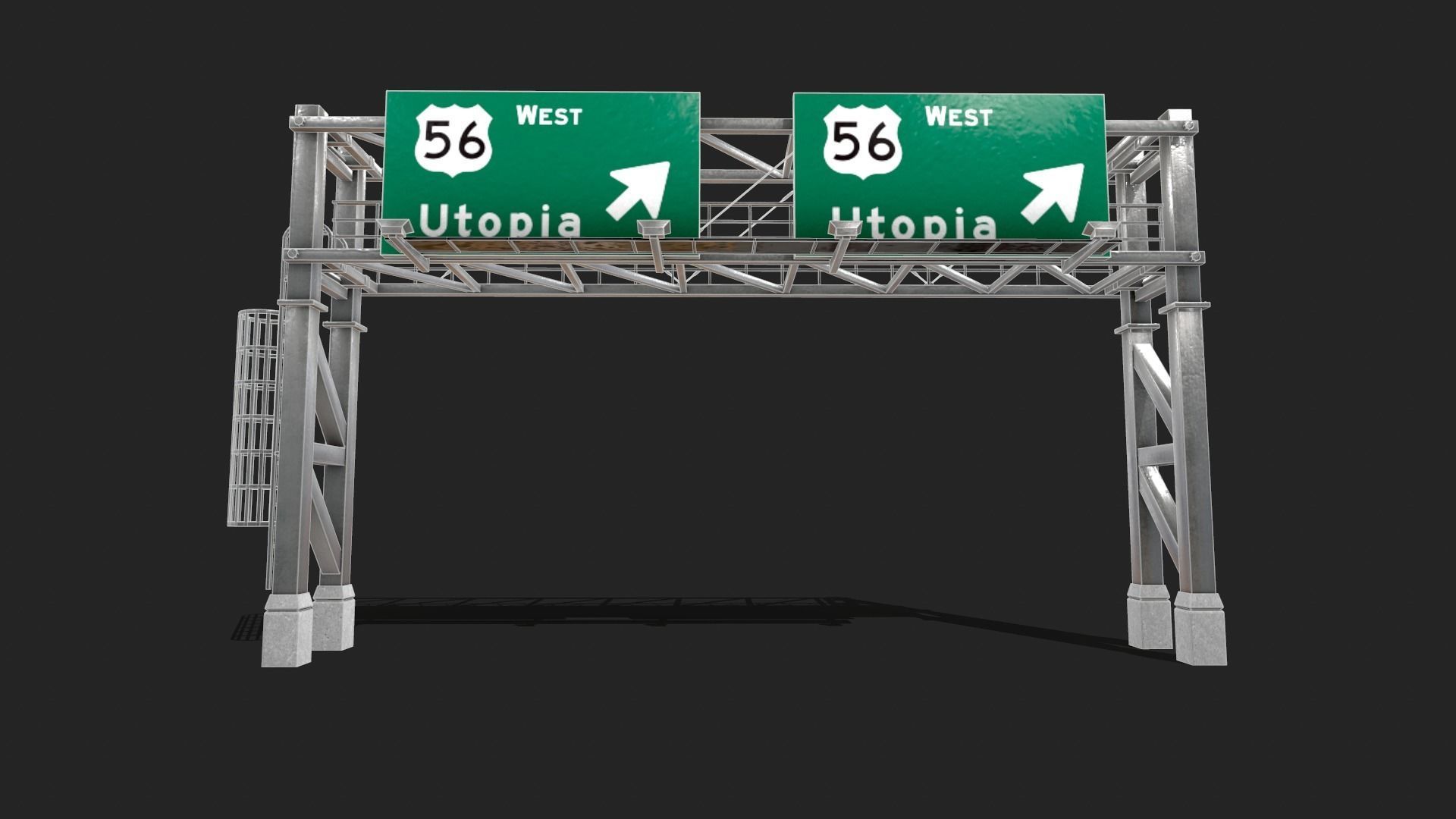 Gantry Sign 3D model_5